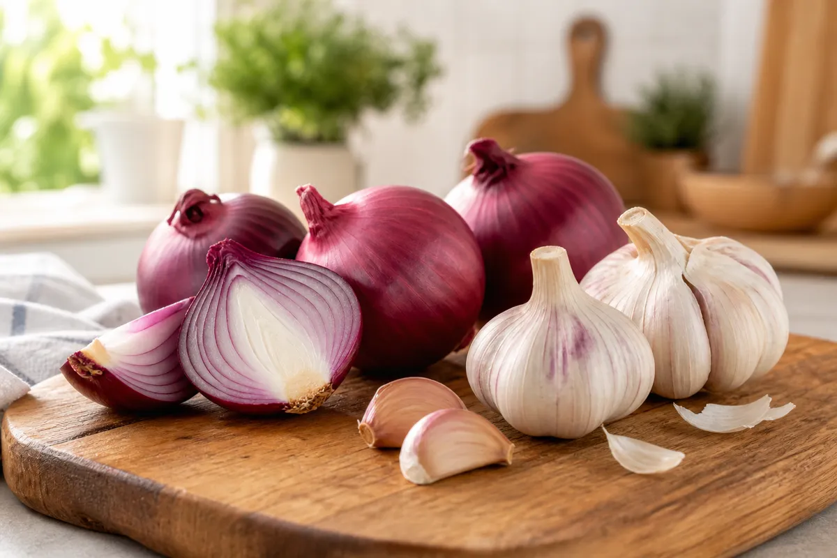 Onions and garlic - toxic foods for cats