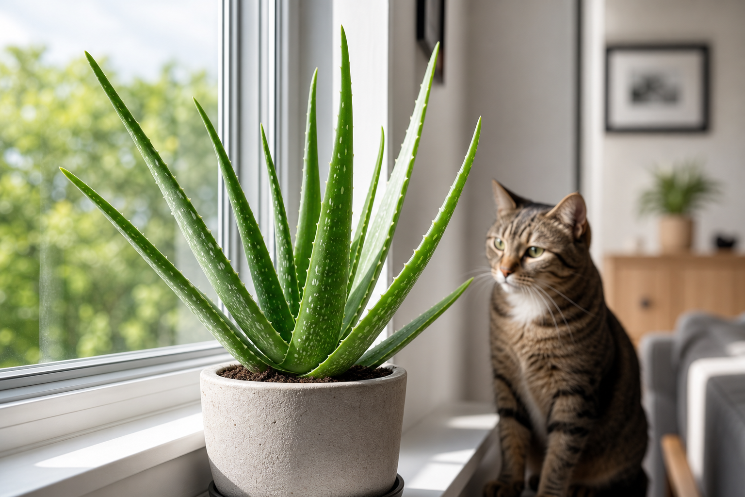 Aloe vera plant - toxic to cats